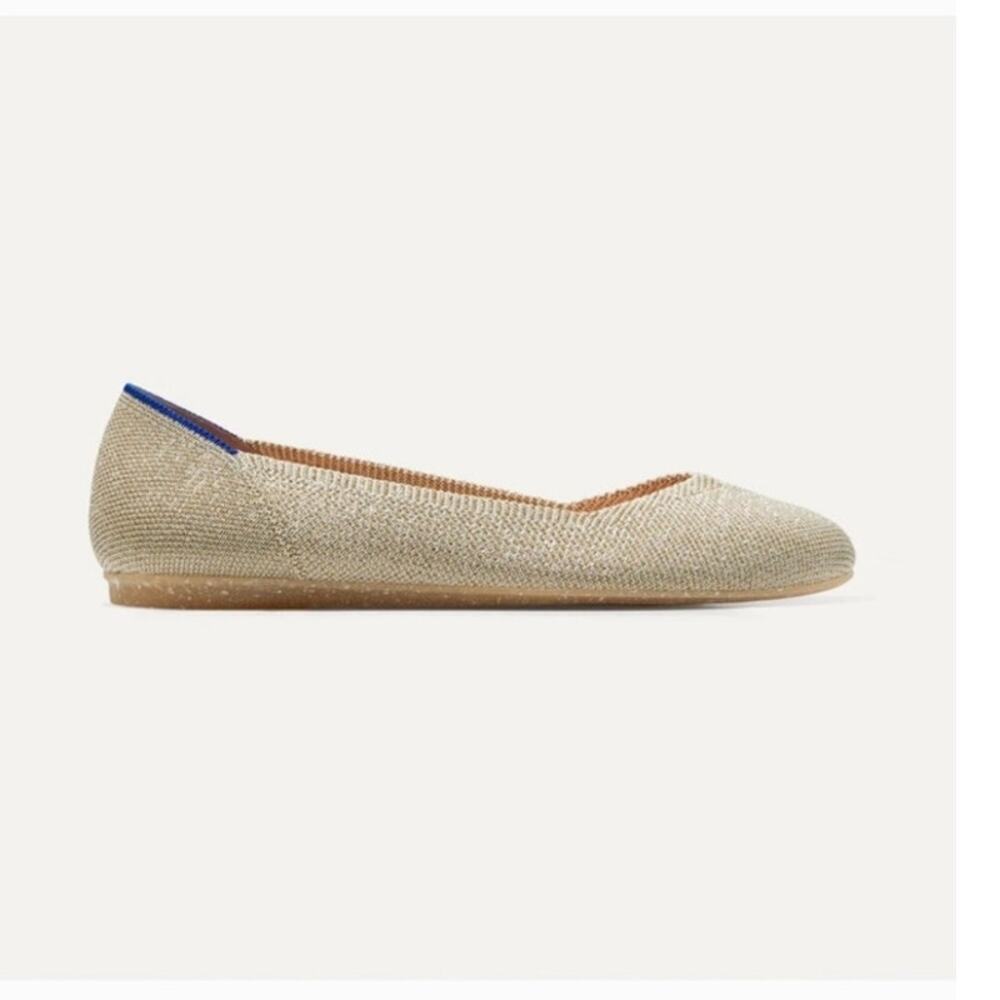 Rothy's Womens Rounde toe The Flat light Gold Metallic size 8 - Picture 7 of 8